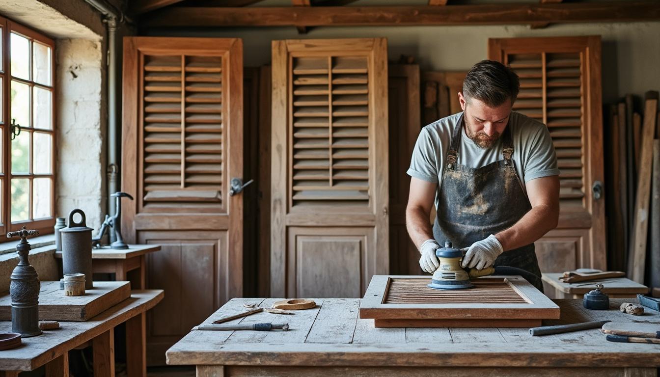 Restauration volets bois la Buxerette : redonnez vie à vos volets et portails avec Virginie confiez la restauration de vos volets bois à la buxerette à virginie : savoir-faire artisanal pour redonner tout leur éclat à vos volets et portails. devis gratuit et conseils personnalisés.