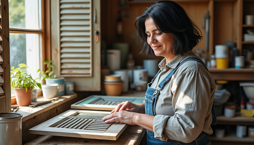 confiez la restauration de vos volets en bois à lye à virginie, artisane passionnée, pour leur redonner éclat et authenticité grâce à un savoir-faire traditionnel.