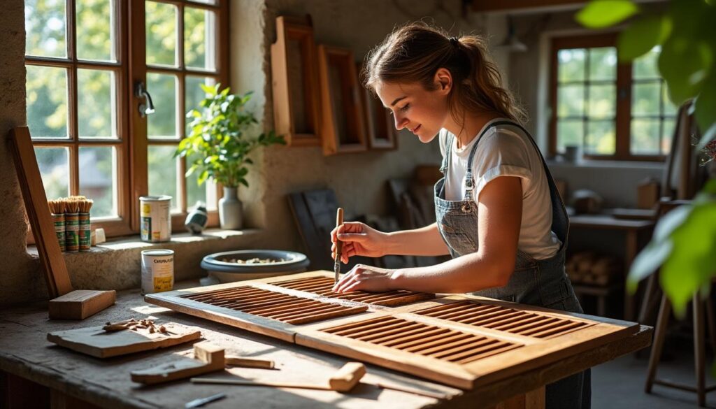 confiez la restauration de vos volets bois à ceaulmont à virginie : redonnez charme et éclat à vos menuiseries anciennes grâce à un savoir-faire artisanal et des finitions de qualité.