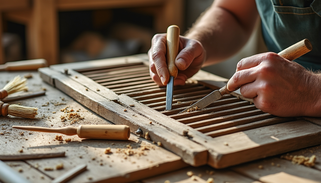 Restauration volets bois Coings : redonnez vie à vos boiseries avec Virginie, artisan éco-responsable de votre région confiez la restauration de vos volets bois à coings à virginie, artisan locale engagée pour l'écologie. redonnez vie à vos boiseries grâce à un savoir-faire respectueux de l'environnement et sur-mesure.