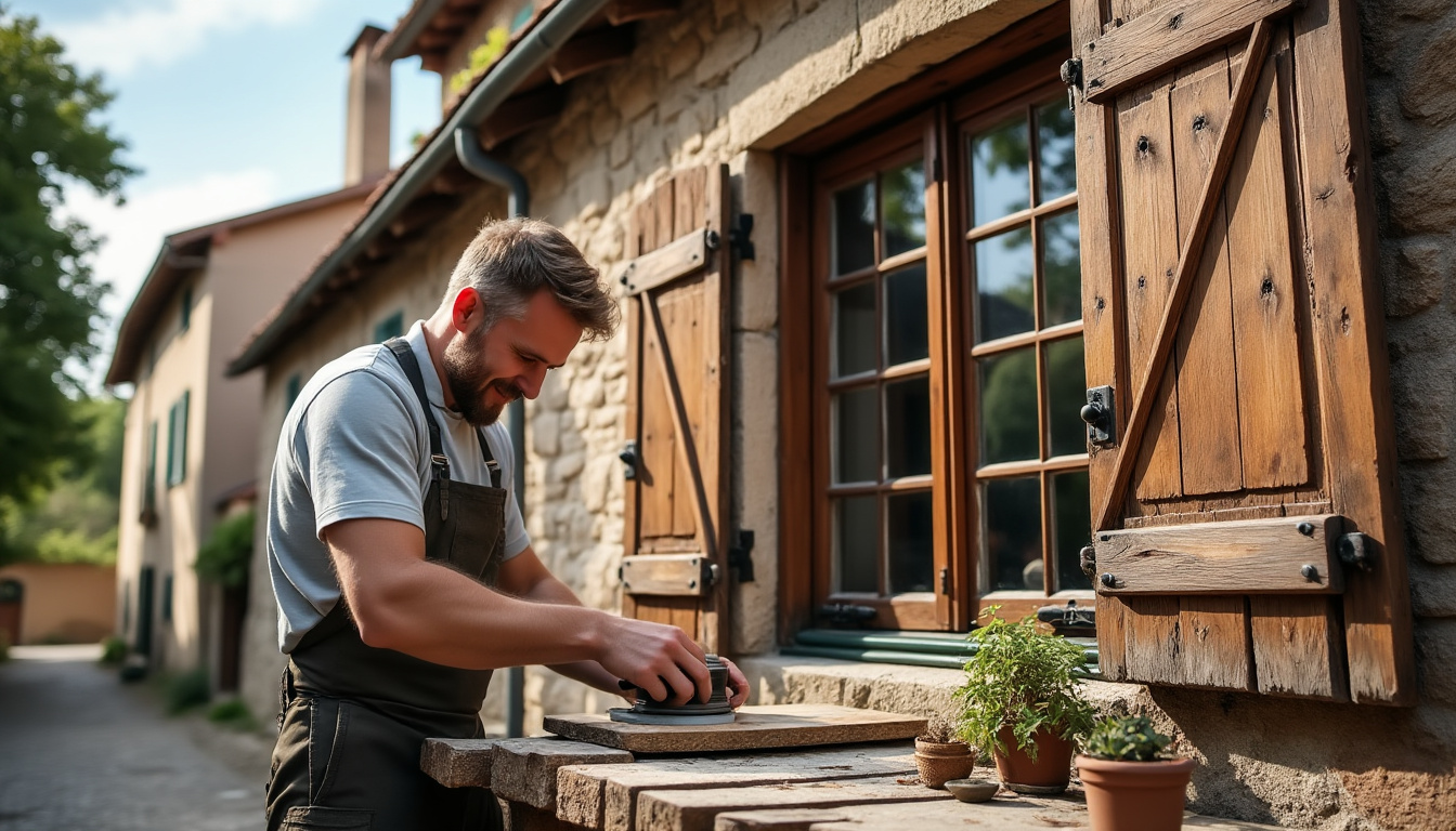 Restauration volets bois Déols : redonnez vie à votre patrimoine avec Virginie, artisan passionnée confiez la restauration de vos volets en bois à déols à virginie, artisan passionnée. redonnez vie à votre patrimoine grâce à un savoir-faire unique et des finitions soignées. demandez votre devis personnalisé !