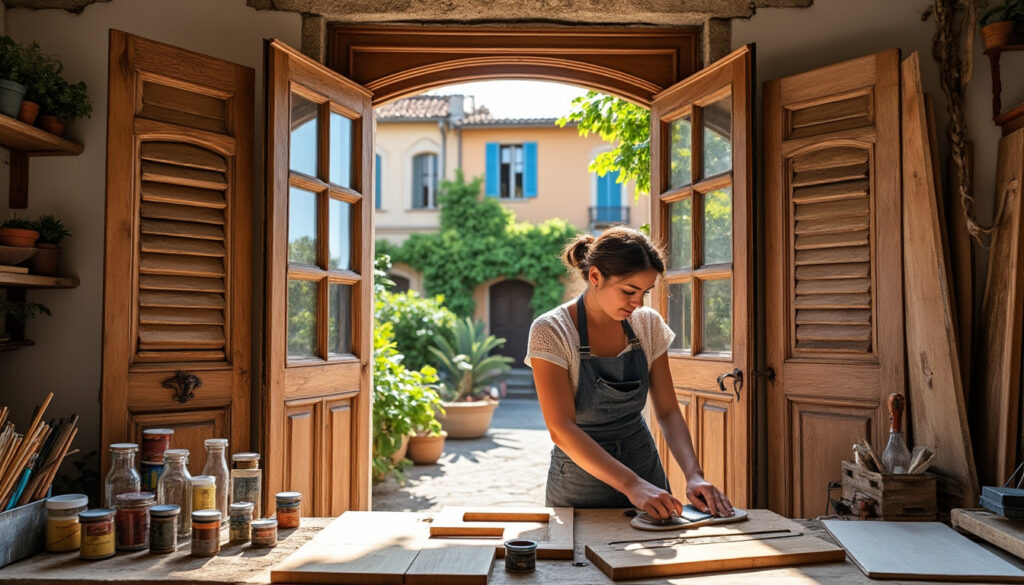 Restauration volets bois et portails bois à Aix-en-Provence : Offrez une seconde vie à vos boiseries avec Virginie confiez la restauration de vos volets et portails en bois à aix-en-provence à virginie. redonnez éclat et solidité à vos boiseries grâce à un savoir-faire artisanal. devis gratuit et conseils personnalisés.