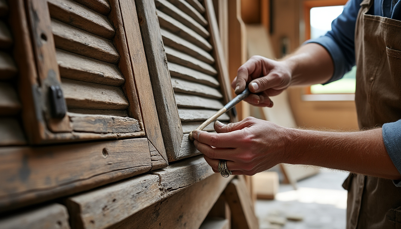 Redonner vie à vos volets bois à Mosnay : la restauration artisanale avec Virginie confiez la restauration artisanale de vos volets bois à mosnay à virginie. redonnez charme et authenticité à votre maison grâce à un savoir-faire local et des finitions soignées.