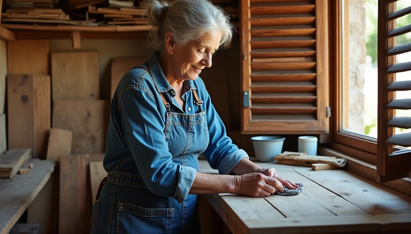 confiez la restauration de vos volets en bois à murs à virginie, artisane passionnée. redonnez charme et authenticité à votre maison grâce à son savoir-faire unique et local.
