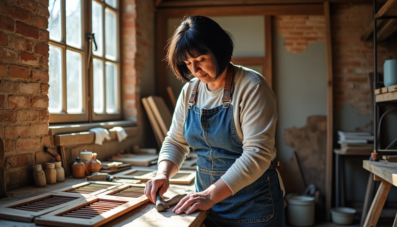 Restauration volets bois Neuvy-Saint-Sépulchre : préservez le charme de votre maison avec Virginie confiez la restauration de vos volets bois à neuvy-saint-sépulchre à virginie et redonnez tout leur charme à votre maison. expertise, savoir-faire artisanal et mise en valeur de votre patrimoine.