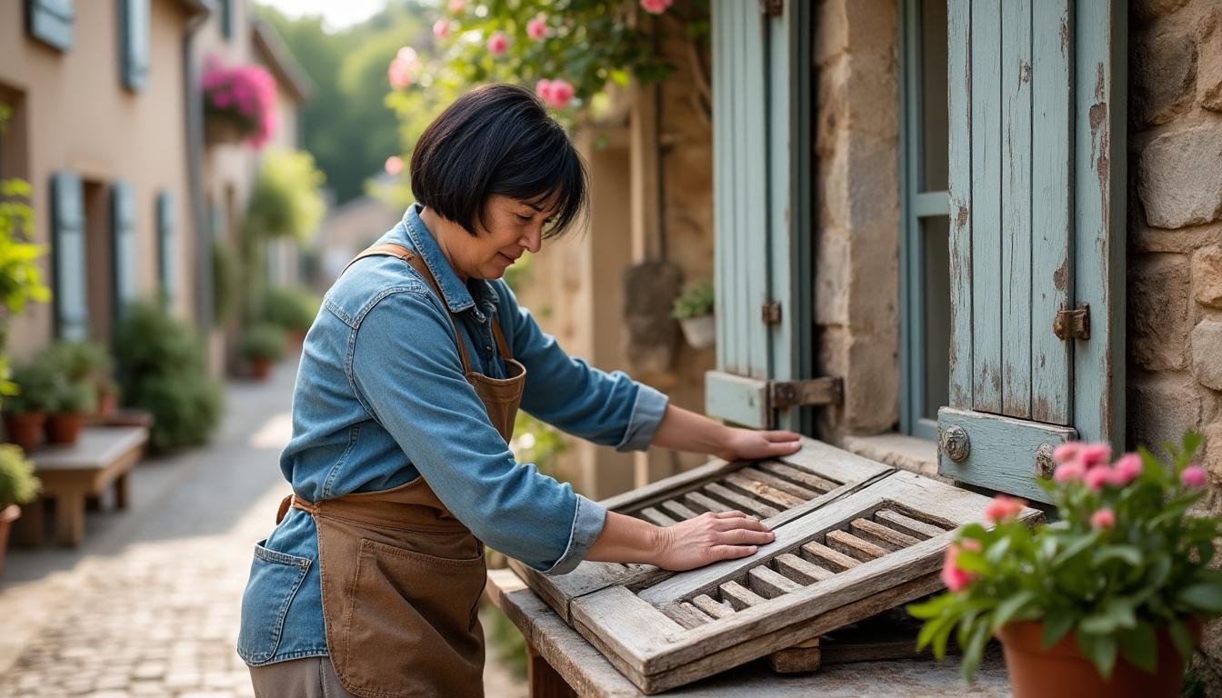 confiez la restauration de vos volets bois à nuret-le-ferron à virginie et redonnez charme et authenticité à votre maison. service professionnel, soin du détail et finitions sur mesure.