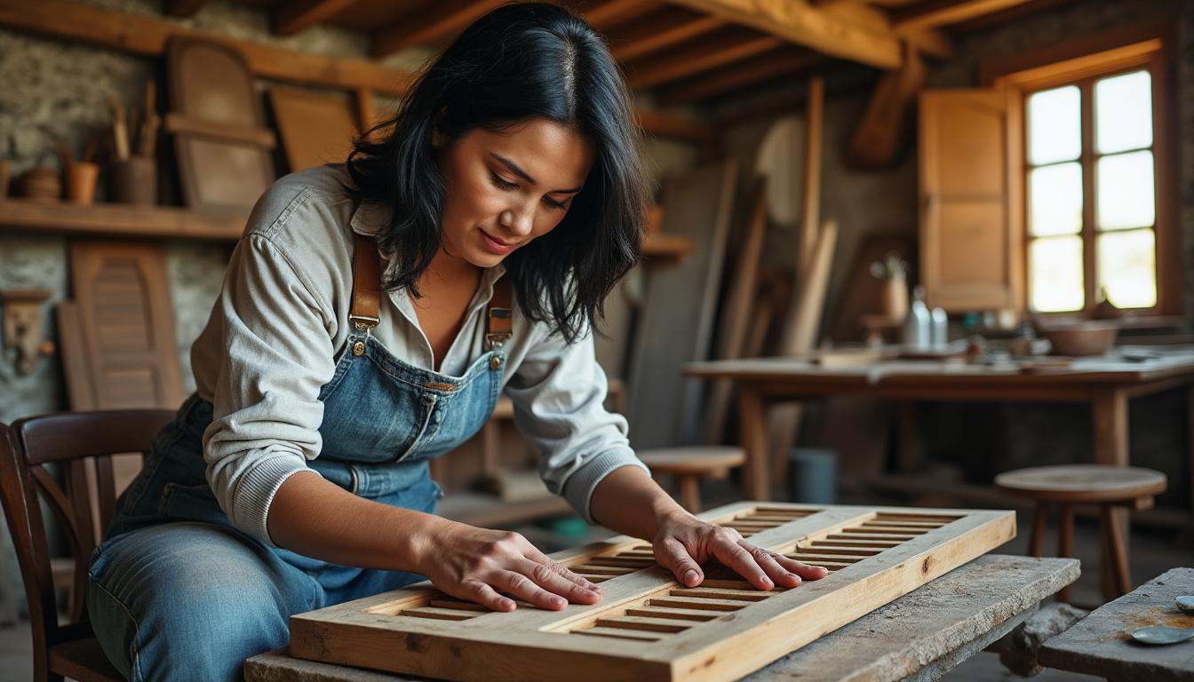 Restauration volets bois Preuilly-la-Ville : redonnez vie à vos boiseries avec Virginie, artisan locale éco-responsable confiez la restauration de vos volets en bois à preuilly-la-ville à virginie, artisan locale éco-responsable. redonnez vie et éclat à vos boiseries grâce à son savoir-faire unique et des méthodes respectueuses de l’environnement.