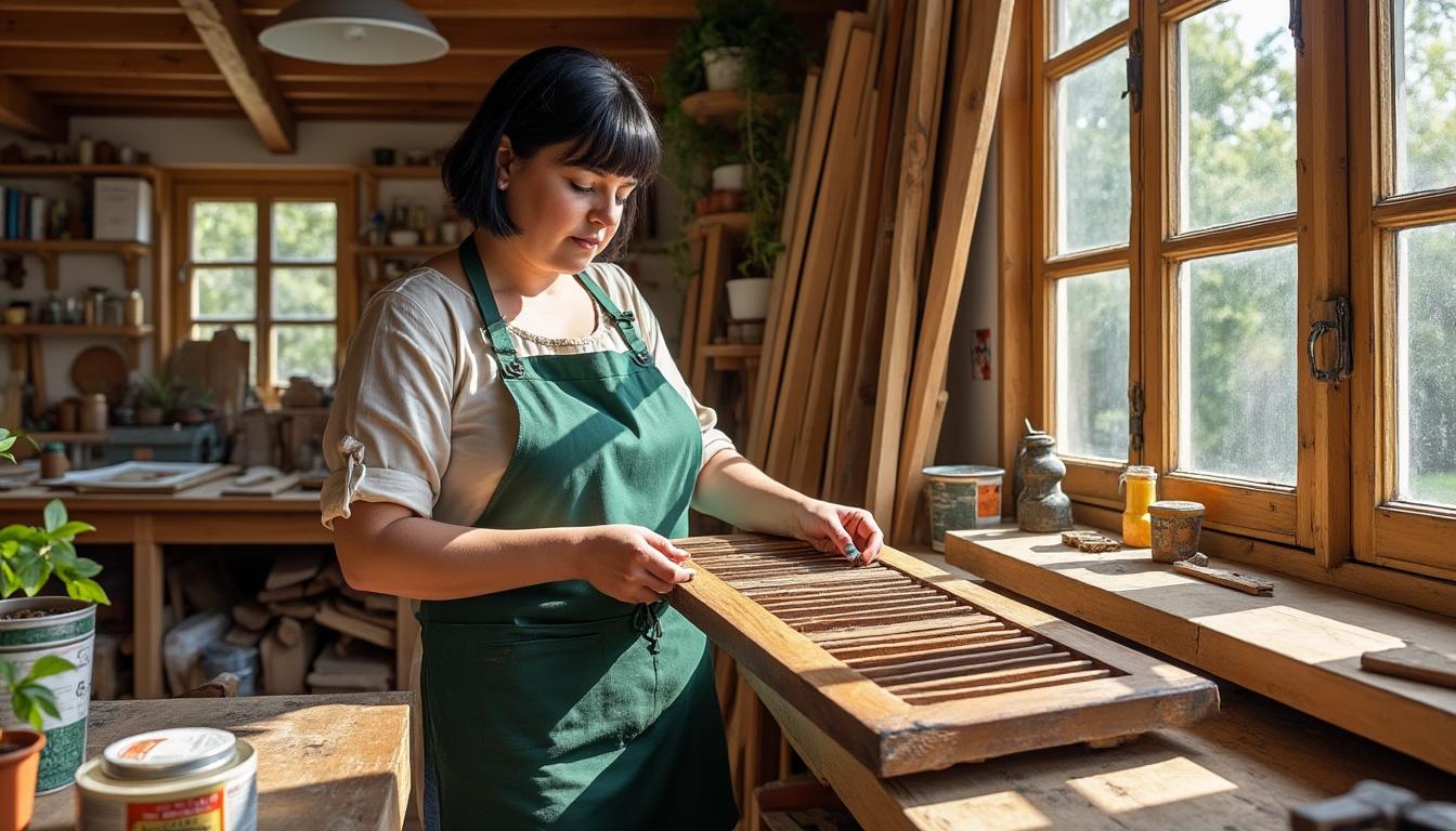 Restauration volets bois Preuilly-la-Ville : redonnez vie à vos boiseries avec Virginie, artisan locale éco-responsable confiez la restauration de vos volets en bois à preuilly-la-ville à virginie, artisan locale engagée et éco-responsable. redonnez vie et éclat à vos boiseries grâce à son savoir-faire et des méthodes respectueuses de l'environnement.