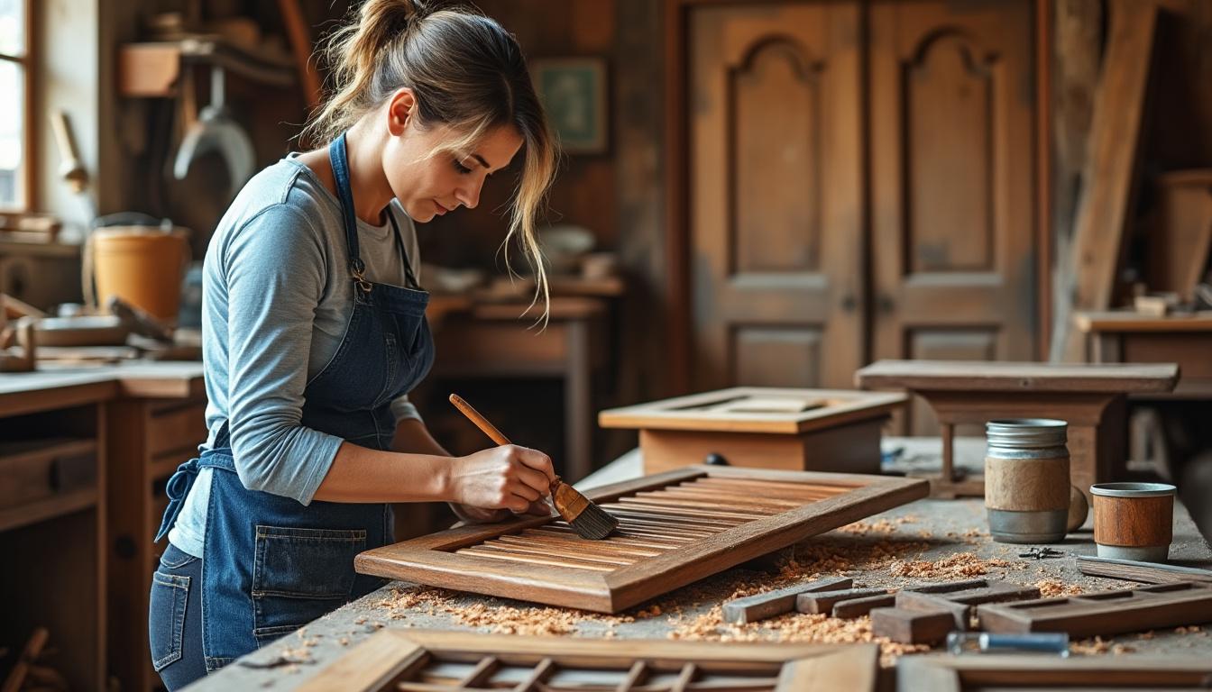 Redonnez vie à vos volets et portails en bois à Tilly grâce à la restauration artisanale de Virginie confiez la restauration de vos volets et portails en bois à tilly à virginie. artisan passionnée, elle redonne vie à vos menuiseries grâce à des méthodes traditionnelles et un savoir-faire unique.